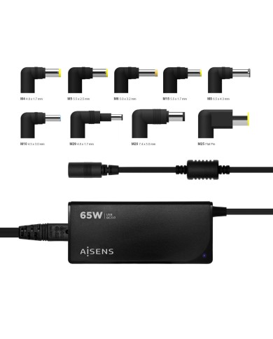 Caricabatterie Portatile Aisens ASLC-65WAUTO-BK 65 W Caricabatterie Portatile Aisens ASLC-65WAUTO-BK 65 W
