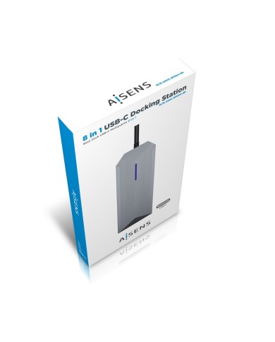 Hub USB Aisens ASUC-8P004-GR Grigio 100 W 4K Ultra HD