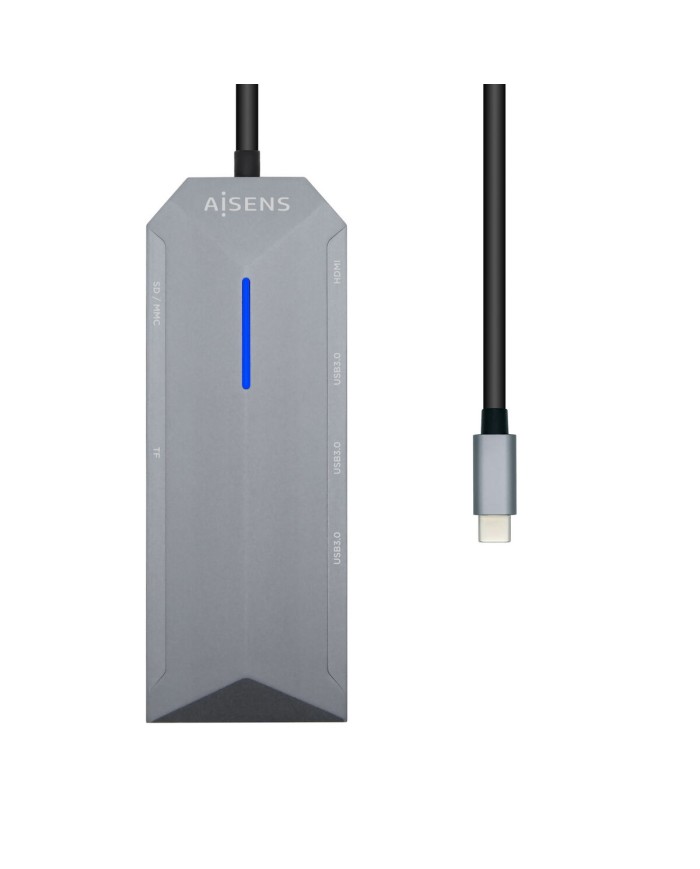 Hub USB Aisens ASUC-8P004-GR Grigio 100 W 4K Ultra HD