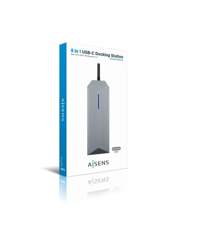Hub USB Aisens ASUC-8P004-GR Grigio 100 W 4K Ultra HD