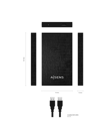 Scatola Esterna Aisens ASE-2523B Nero 2,5"