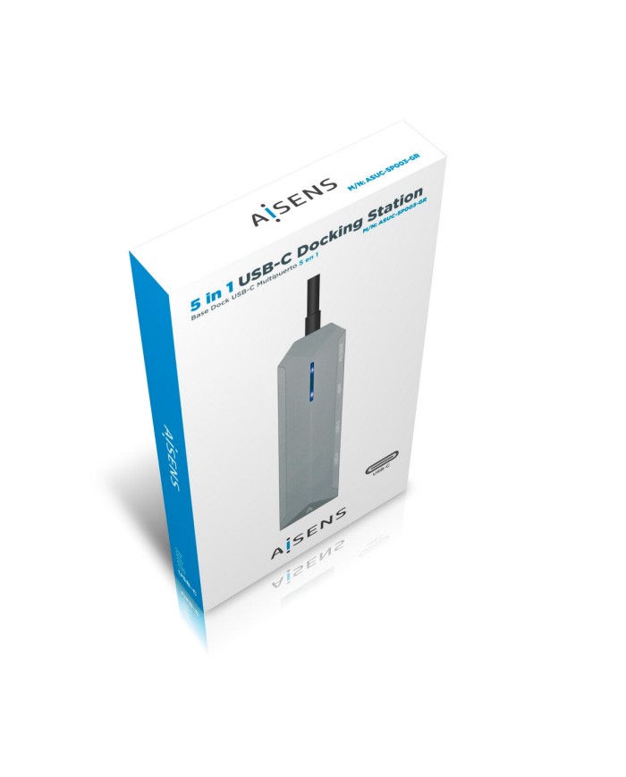 Hub USB Aisens ASUC-5P003-GR Grigio 100 W Hub USB Aisens ASUC-5P003-GR Grigio 100 W