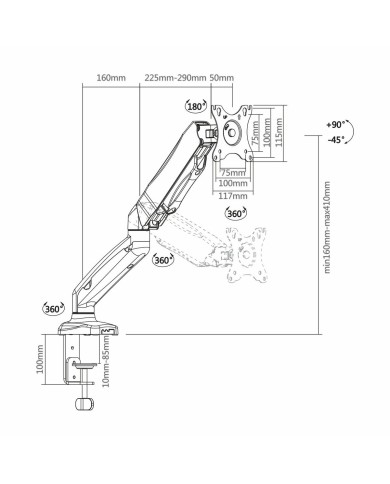 Supporto da Tavolo per Schermo Aisens DT27TSR-043 32" Supporto da Tavolo per Schermo Aisens DT27TSR-043 32"