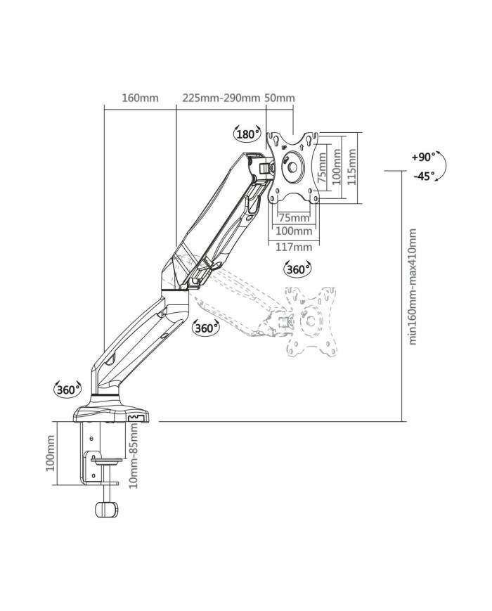 Supporto da Tavolo per Schermo Aisens DT27TSR-043 32"