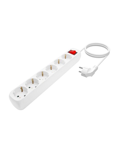 Multipresa 6 Prese con Interruttore Aisens A154-0535 Bianco (1,4 m) Multipresa 6 Prese con Interruttore Aisens A154-0535 Bianco (1,4 m)