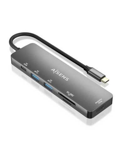 Hub USB Aisens ASUC-6P016-GR Grigio Multicolore