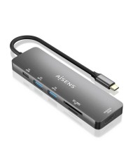 Hub USB Aisens ASUC-8P015-GR Grigio Multicolore