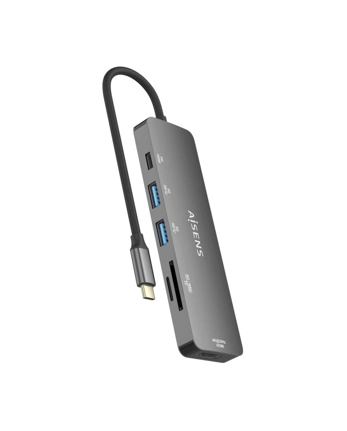 Hub USB Aisens ASUC-6P016-GR Grigio Multicolore Hub USB Aisens ASUC-6P016-GR Grigio Multicolore