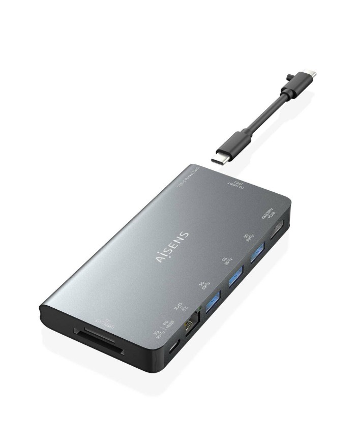 Hub USB Aisens ASUC-8P015-GR Grigio Multicolore Hub USB Aisens ASUC-8P015-GR Grigio Multicolore