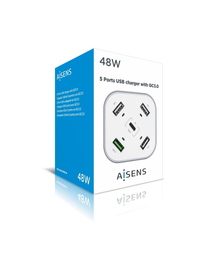 Caricabatterie USB Aisens ASCH-5PQC-W Bianco Caricabatterie USB Aisens ASCH-5PQC-W Bianco