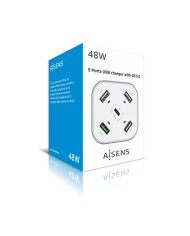 Caricabatterie USB Aisens ASCH-5PQC-W Bianco Caricabatterie USB Aisens ASCH-5PQC-W Bianco