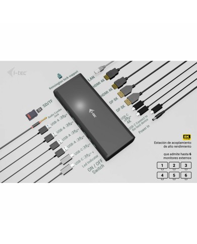 Dockstation i-Tec CA6MONITORDOCKPD Dockstation i-Tec CA6MONITORDOCKPD