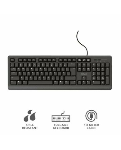 Tastiera Trust 23982 Nero Spagnolo QWERTY