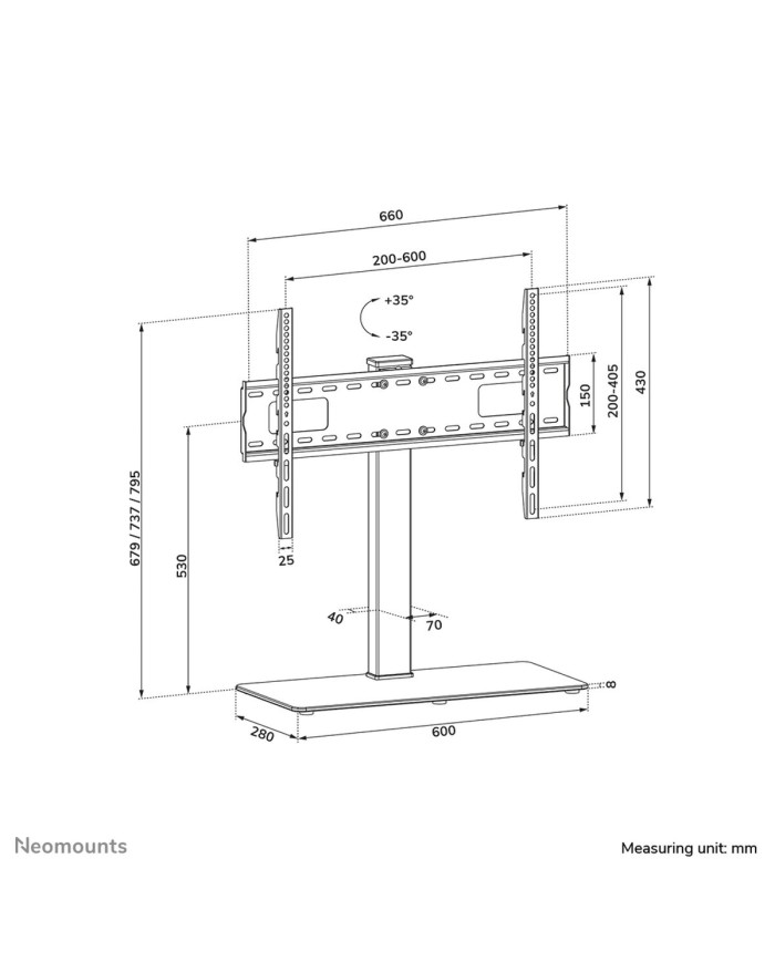 Supporto da Tavolo per Schermo Neomounts DS45-430BL16 70" 37" Supporto da Tavolo per Schermo Neomounts DS45-430BL16 70" 37"