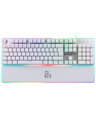 Tastiera Newskill NS-KB-GUNGNYR-GAT-RE Bianco Qwerty in Spagnolo QWERTY Tastiera Newskill NS-KB-GUNGNYR-GAT-RE Bianco Qwerty in Spagnolo QWERTY
