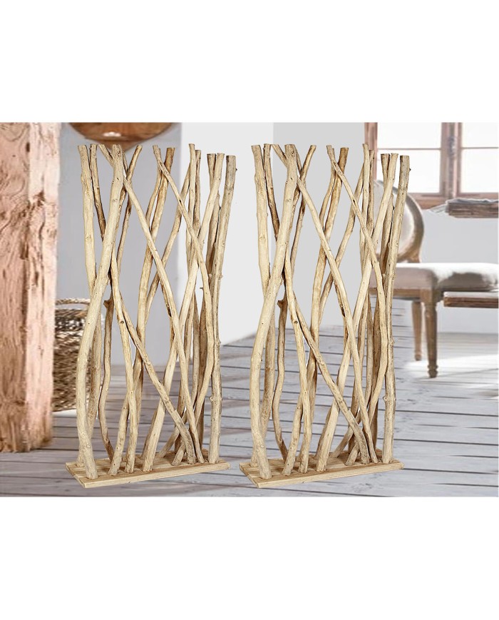 Separatore Romimex Naturale teak 60 x 180 x 15 cm