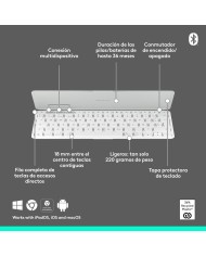 Tastiera Bluetooth Logitech 920-013011 Qwerty in Spagnolo Grigio Bianco/Grigio Tastiera Bluetooth Logitech 920-013011 Qwerty in Spagnolo Grigio Bianco/Grigio
