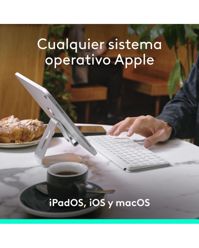 Tastiera Bluetooth Logitech 920-013011 Qwerty in Spagnolo Grigio Bianco/Grigio Tastiera Bluetooth Logitech 920-013011 Qwerty in Spagnolo Grigio Bianco/Grigio