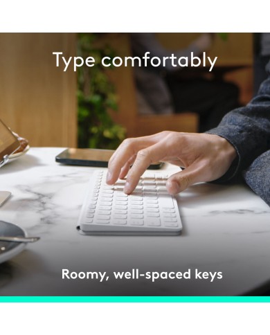 Tastiera Bluetooth Logitech 920-013011 Qwerty in Spagnolo Grigio Bianco/Grigio Tastiera Bluetooth Logitech 920-013011 Qwerty in Spagnolo Grigio Bianco/Grigio