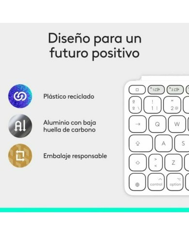 Tastiera Bluetooth Logitech 920-013011 Qwerty in Spagnolo Grigio Bianco/Grigio Tastiera Bluetooth Logitech 920-013011 Qwerty in Spagnolo Grigio Bianco/Grigio