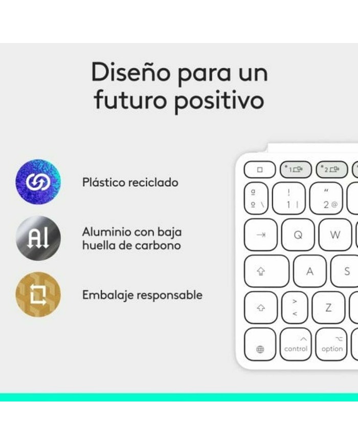 Tastiera Bluetooth Logitech 920-013011 Qwerty in Spagnolo Grigio Bianco/Grigio Tastiera Bluetooth Logitech 920-013011 Qwerty in Spagnolo Grigio Bianco/Grigio