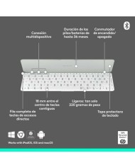 Tastiera Bluetooth Logitech 920-013011 Qwerty in Spagnolo Grigio Bianco/Grigio Tastiera Bluetooth Logitech 920-013011 Qwerty in Spagnolo Grigio Bianco/Grigio
