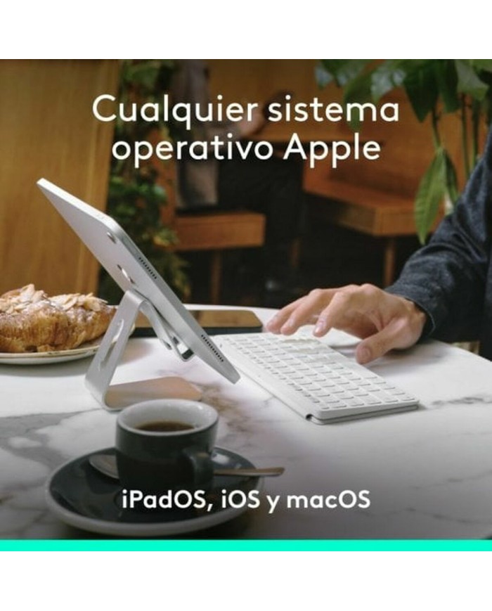 Tastiera Bluetooth Logitech 920-013011 Qwerty in Spagnolo Grigio Bianco/Grigio Tastiera Bluetooth Logitech 920-013011 Qwerty in Spagnolo Grigio Bianco/Grigio