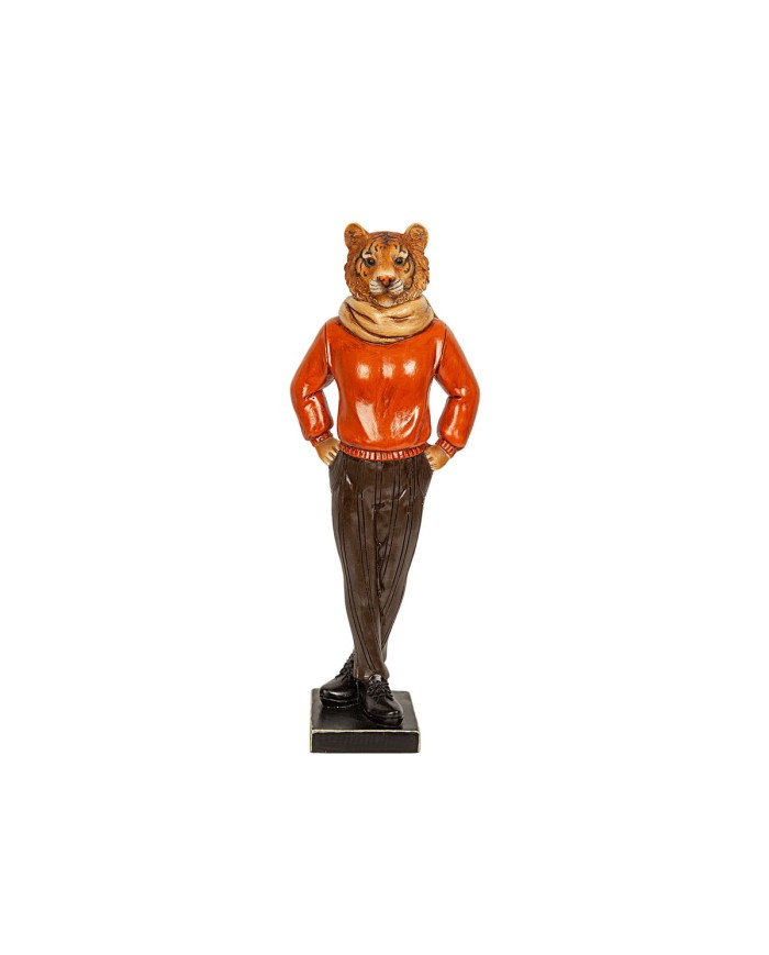 Statua Decorativa Romimex Rosso Resina Tigre 14 x 37 x 10 cm