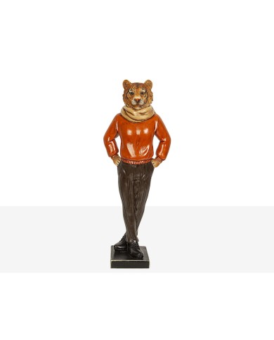 Statua Decorativa Romimex Rosso Resina Tigre 14 x 37 x 10 cm Statua Decorativa Romimex Rosso Resina Tigre 14 x 37 x 10 cm