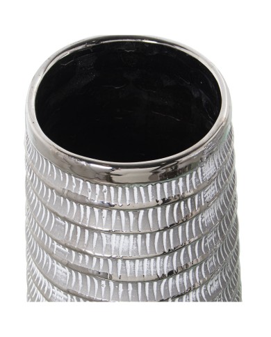 Vaso Alexandra House Living Bianco Argentato Ceramica 13 x 25 cm Vaso Alexandra House Living Bianco Argentato Ceramica 13 x 25 cm