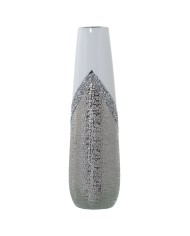 Vaso Alexandra House Living Bianco Argentato Ceramica Luminoso 13 x 13 x 45 cm Vaso Alexandra House Living Bianco Argentato Ceramica Luminoso 13 x 13 x 45 cm