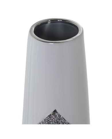 Vaso Alexandra House Living Bianco Argentato Ceramica Luminoso 13 x 13 x 45 cm Vaso Alexandra House Living Bianco Argentato Ceramica Luminoso 13 x 13 x 45 cm