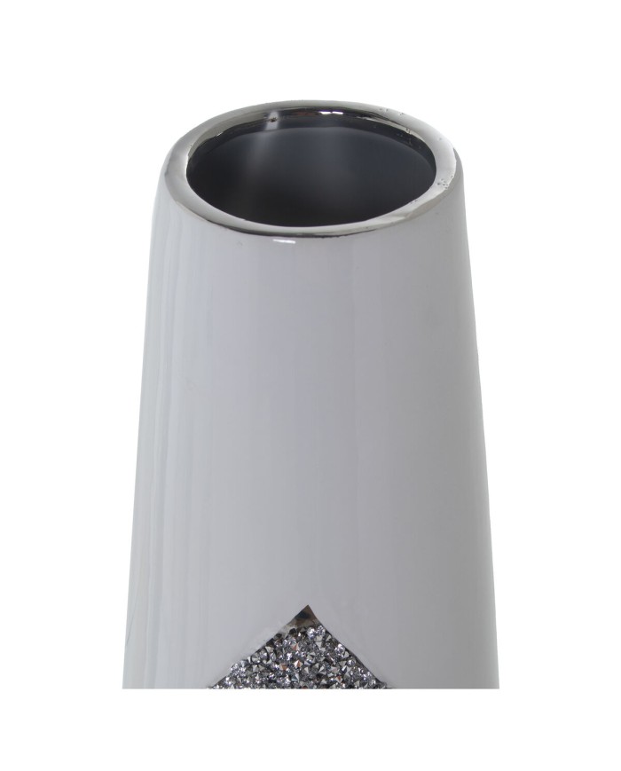 Vaso Alexandra House Living Bianco Argentato Ceramica Luminoso 13 x 13 x 45 cm Vaso Alexandra House Living Bianco Argentato Ceramica Luminoso 13 x 13 x 45 cm