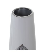 Vaso Alexandra House Living Bianco Argentato Ceramica Luminoso 13 x 13 x 45 cm Vaso Alexandra House Living Bianco Argentato Ceramica Luminoso 13 x 13 x 45 cm