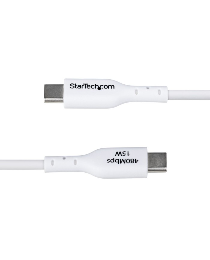 Cavo USB Startech USB2AC1MNCWHE Bianco 1 m