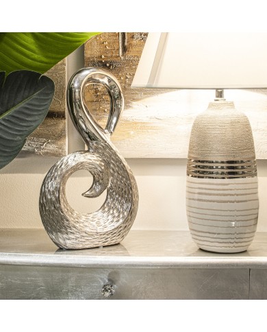 Statua Decorativa Alexandra House Living Argentato Ceramica 23,5 x 9 x 38 cm Statua Decorativa Alexandra House Living Argentato Ceramica 23,5 x 9 x 38 cm