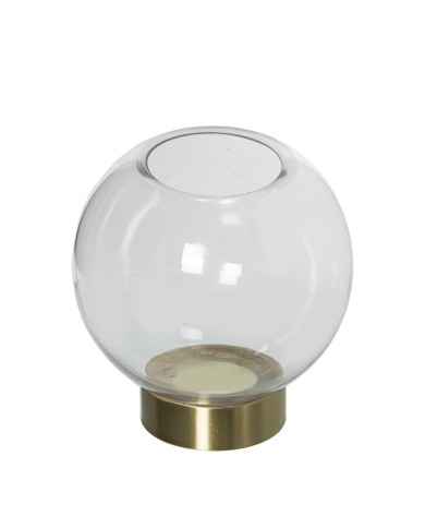 Vaso Alexandra House Living Trasparente Dorato Cristallo 15 x 15 cm Portacandele Vaso Alexandra House Living Trasparente Dorato Cristallo 15 x 15 cm Portacandele