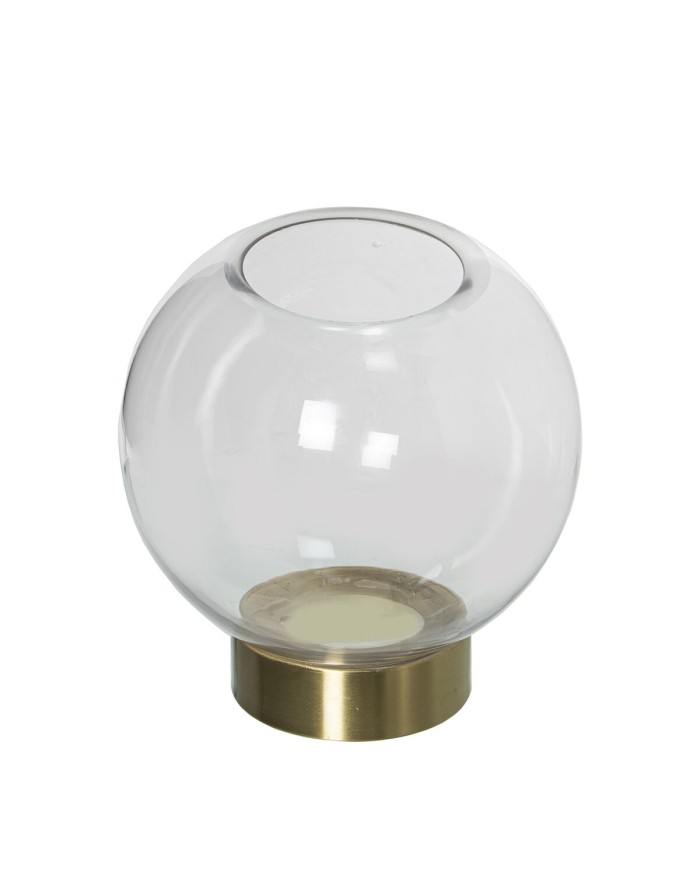 Vaso Alexandra House Living Trasparente Dorato Cristallo 15 x 15 cm Portacandele Vaso Alexandra House Living Trasparente Dorato Cristallo 15 x 15 cm Portacandele