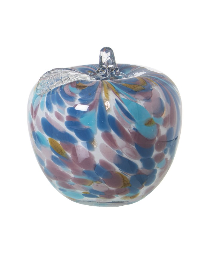 Statua Decorativa Alexandra House Living Azzurro Cristallo Mela 13 x 13 cm