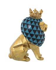 Statua Decorativa Alexandra House Living Dorato Acrilico Plastica Melammina Leone