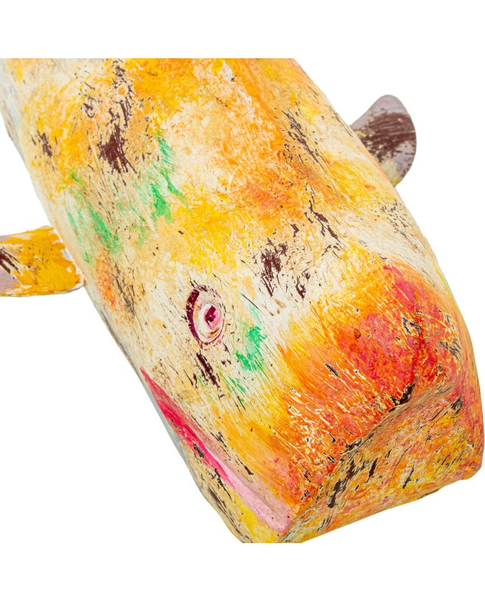 Statua Decorativa Alexandra House Living Giallo Ferro Balena 47 x 26 x 29 cm