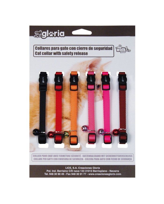 Collare per gatti Gloria Classic Multicolore Liscio 6 Unità