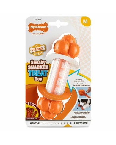 Giocattolo da mordere per cani Nylabone Arancio Bacon Artificiale M