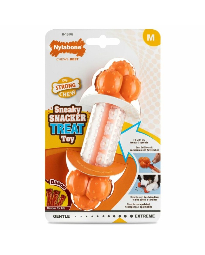 Giocattolo da mordere per cani Nylabone Arancio Bacon Artificiale M Giocattolo da mordere per cani Nylabone Arancio Bacon Artificiale M