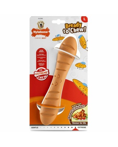 Giocattolo da mordere per cani Nylabone Marrone Pollo Artificiale L