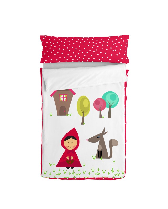 Copripiumino senza Imbottitura HappyFriday Multicolore 90 x 200 cm Cappuccetto Rosso 2 Pezzi