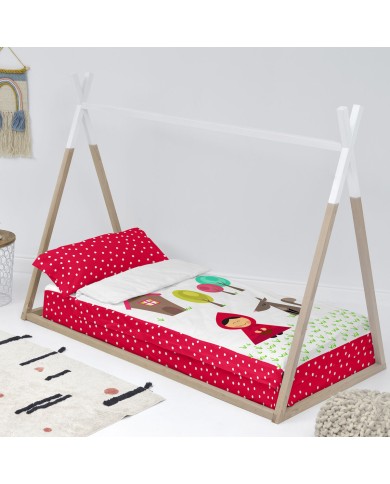 Copripiumino senza Imbottitura HappyFriday Multicolore 90 x 200 cm Cappuccetto Rosso 2 Pezzi Copripiumino senza Imbottitura HappyFriday Multicolore 90 x 200 cm Cappuccetto Rosso 2 Pezzi