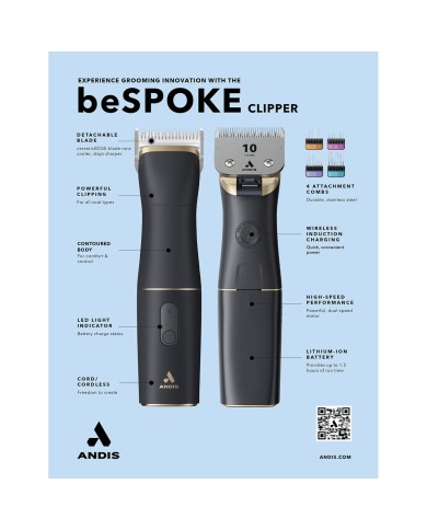 Tosatrice per animali domestici Andis BESPOKE Nero Tosatrice per animali domestici Andis BESPOKE Nero