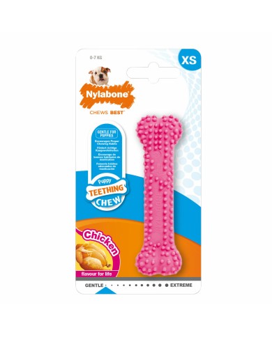 Giocattolo da mordere per cani Nylabone Birka Rosa Pollo XS Giocattolo da mordere per cani Nylabone Birka Rosa Pollo XS