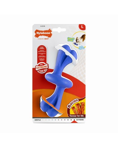 Osso Nylabone Azzurro Bacon L Osso Nylabone Azzurro Bacon L